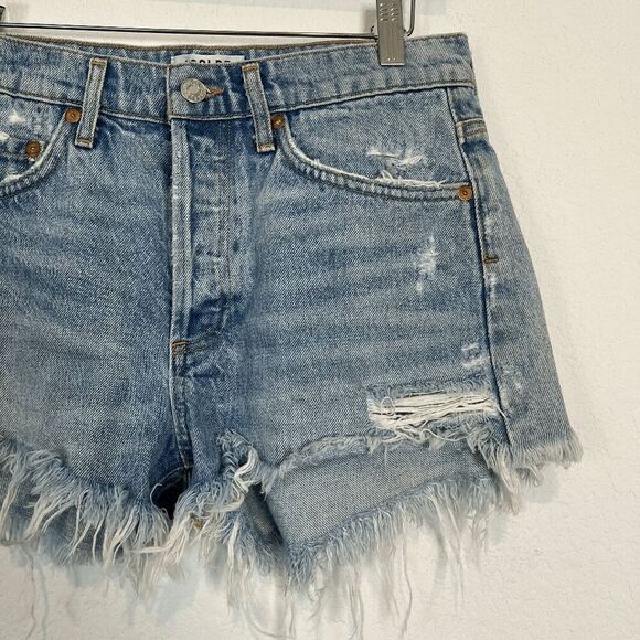 Agolde Swapmeet Blue Denim Parker Vintage Cut-Off Jean Shorts Women's Size 25 - Picture 3 of 6
